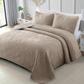 Exclusivo Mezcla Ultrasonic King Quilt Bedding Set, Taupe | Lightweight by ExclusivoMezcla