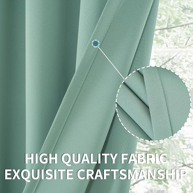 BGment Sage Green Blackout Curtains 45 Inches Length - Image 6