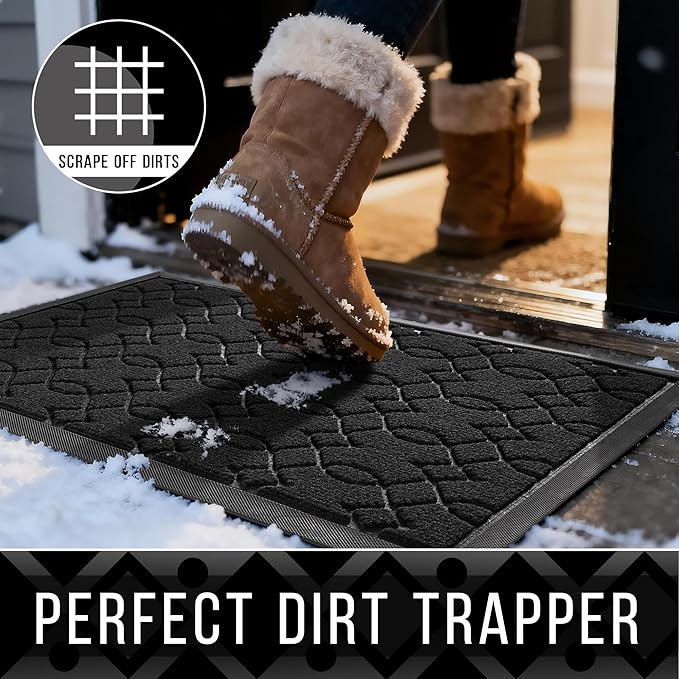 Yimobra Outdoor Runner Rug 72x24, All-Season Waterproof Doormat Outdoor Entrance, Heavy Duty Non-Slip Outside Commercial Grade Door Mat, Easy Clean, Black