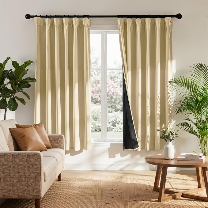 RYB HOME 100% Blackout Curtains 63 inches Length, Thermal Insulated | Thermal by RYBHOME