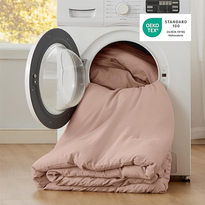 Bedsure Twin/Twin XL Comforter Set, Light Pink Soft Prewashed Bedding - Image 5