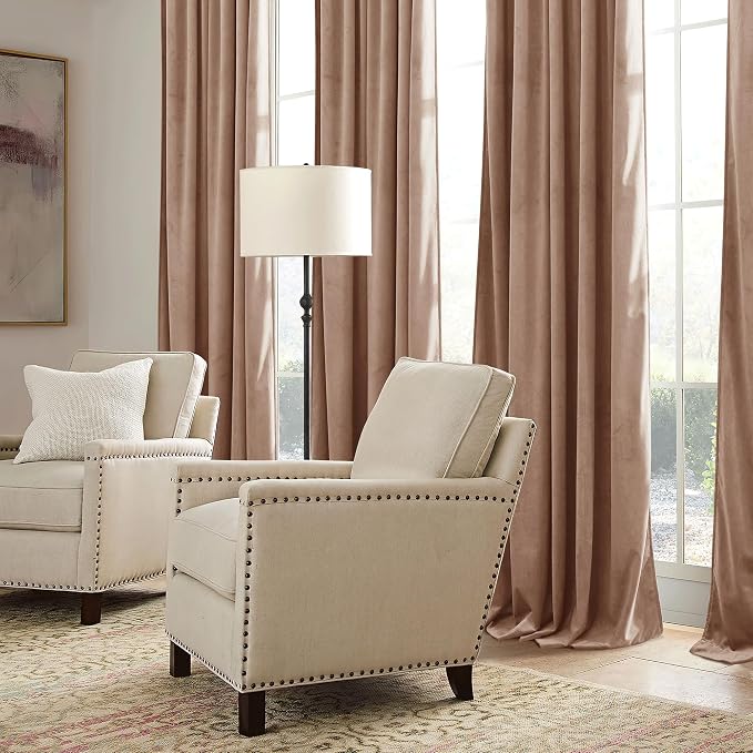 RYB HOME Blush Velvet Curtains 96 inches - Image 7