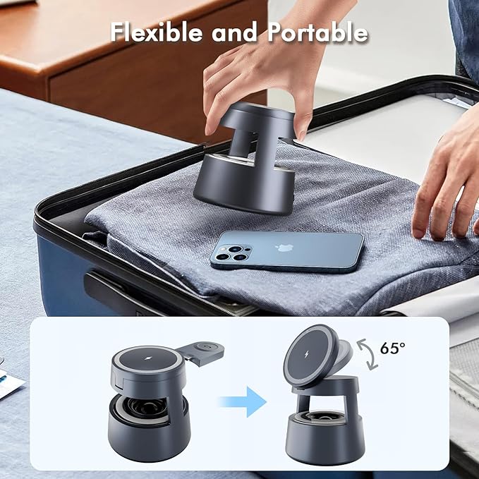 5 in 1 Magnetic Wireless Charger Bluetooth Speakers and Night Light for Apple Mag Safe iPhone 17 16e 16 15 14 13 12 Pro Max iWatch and AirPods Fast Charging Station Gift Ideal for Men Teenage Boys
