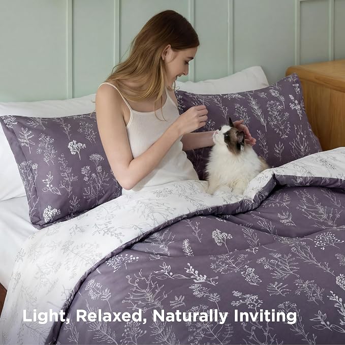 Bedsure Grayish Purple Twin/Twin XL Comforter Set - Image 3