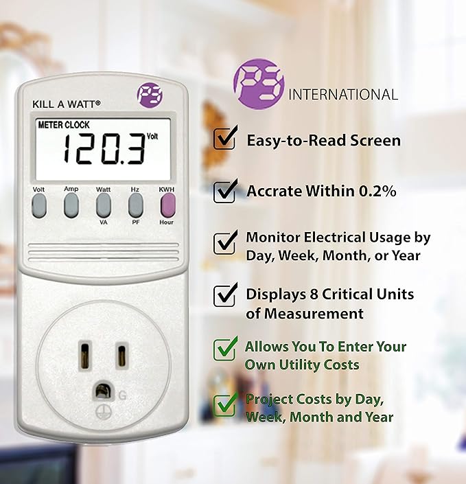 P3 International P4460 Kill A Watt EZ Electricity Usage Monitor, grey (3-Pack)