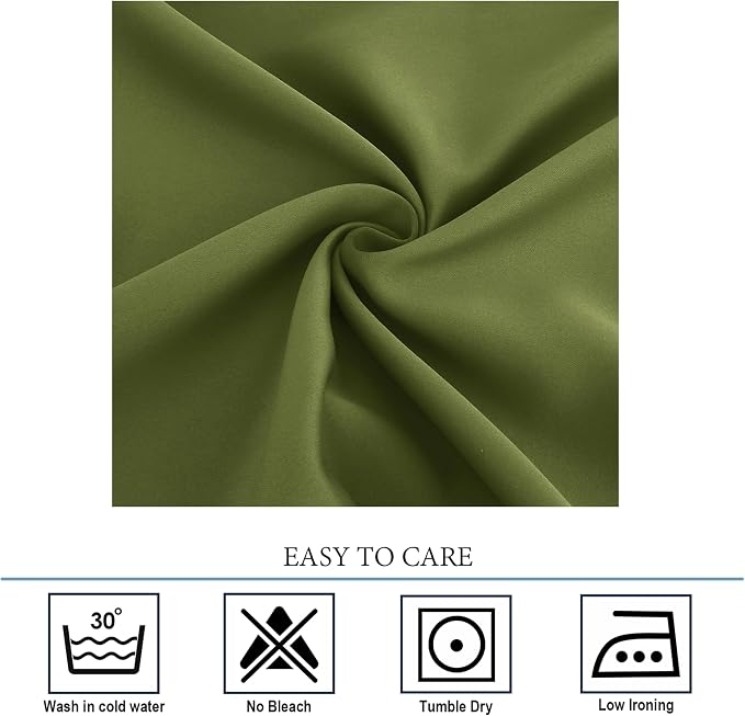 Diraysid Olive Green Grommet Blackout Curtains - Image 5