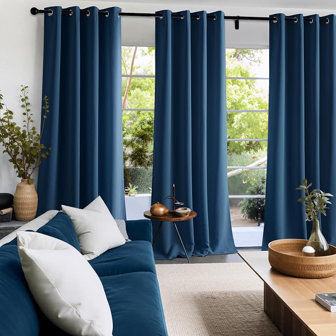 NICETOWN Morrocan Blue Room Darkening Curtains 54 Inches Long 2 Panels - Image 8