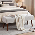 44 Inch Bedroom Bench, Modern Ottoman End of Bed Bench, Upholstered Chenille by FurnilivingFurnitureforHome
