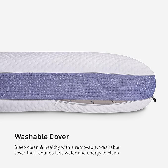 Bedgear Balance 3.X Cuddle Curve Performance Pillow – Extra Large Moisture Wicking Pillow for Sleeping, Lounging, Watching TV – Washable and Removable Cover – Pillowcase Included