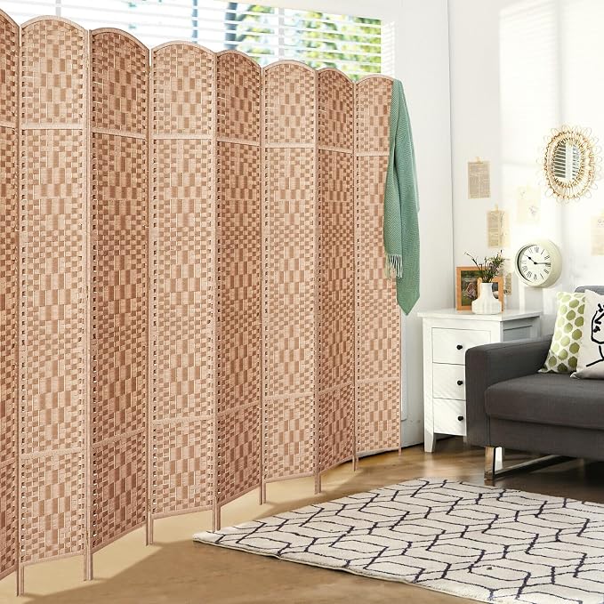 RHF Room Divider Panel, 8Panel Partition Room Dividers, Wall Divider, Natural | - Image 2