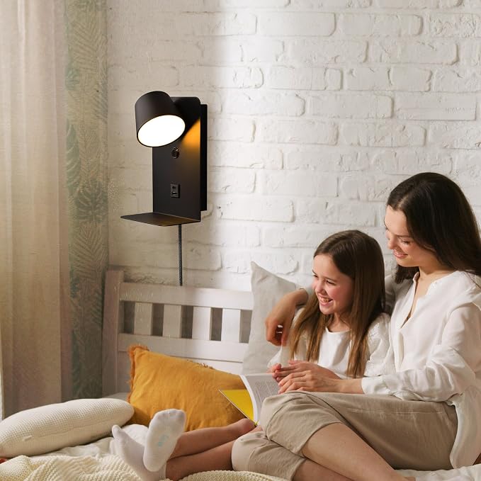 DEC LUCE DECOLUCE LIGHTING Modern LED Plug in Wall Sconce, Dimmable Wireless - Image 2