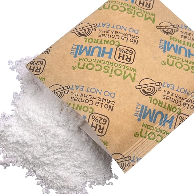 Wisesorb 62% Size 8 Two-Way Humidity Control Packs, 105 Pack 8 Gram for Storing 1 oz, Moisture Control Packets Individually Wrapped