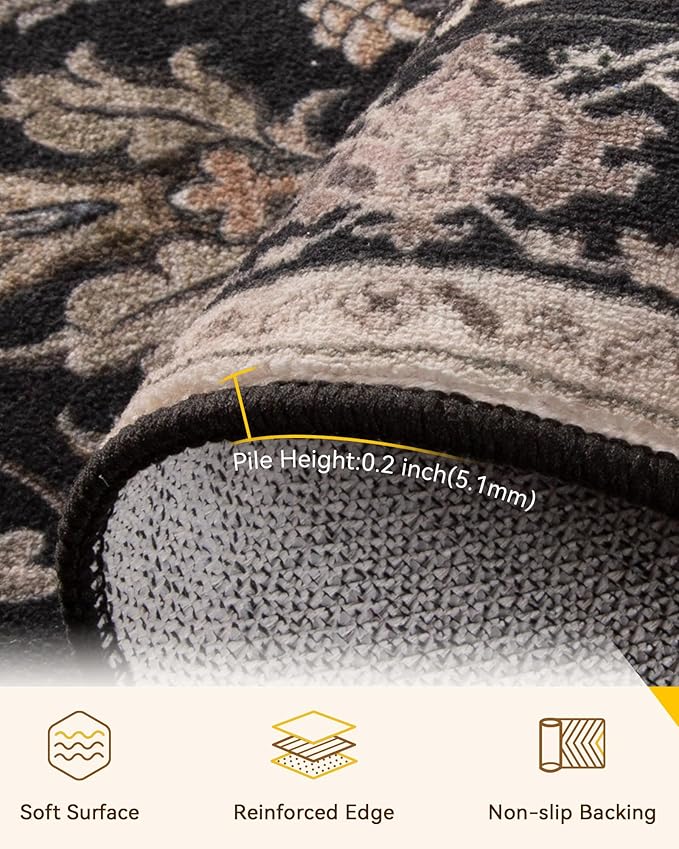 RELEANY Washable Area Rug, Runner 2'6"x10', Water Repellent, Pet Friendly - Image 2