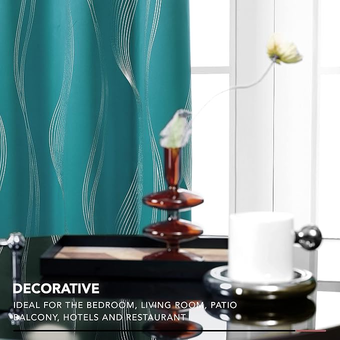 Deconovo Curtains for Living Room, Pattern Blackout Curtains 72 Inches Long | - Image 3