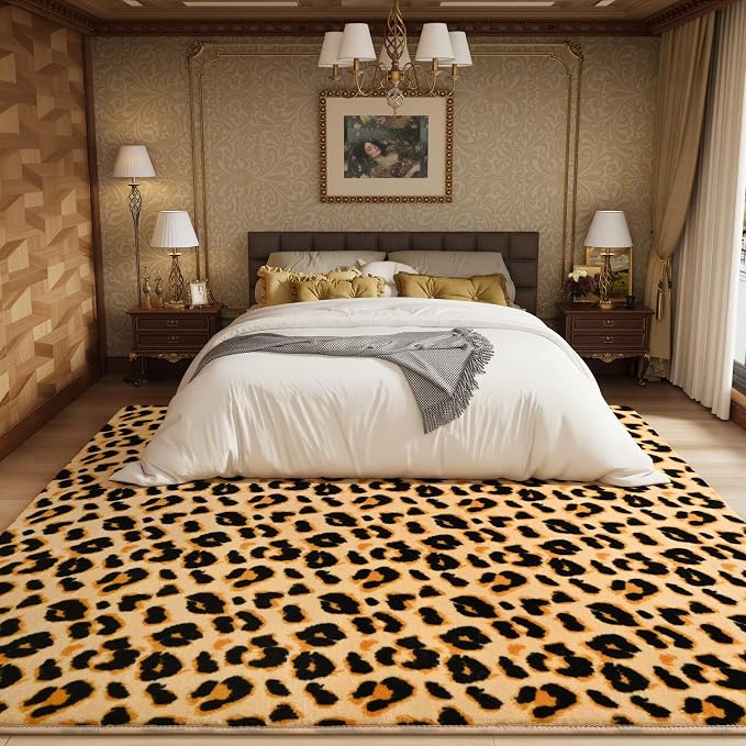 Soft Leopard Rugs for Bedroom Living Room, 6x9 Cheetah Print Rug | Fluffy - Image 7