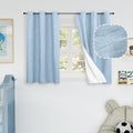 Short Blue Blackout Curtains 40 Inch Long Each 38 Wide 2 Panels | Thermal by Lajode