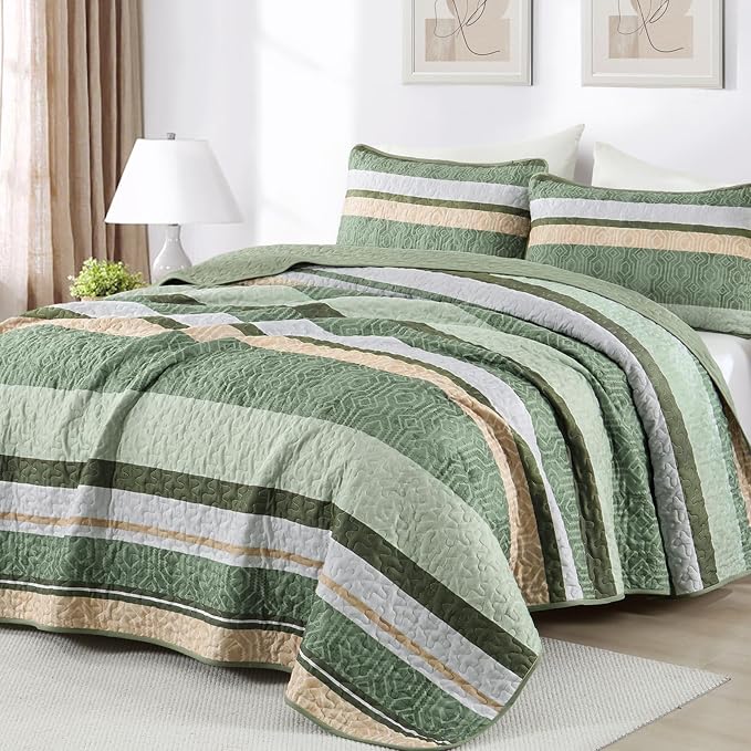 Dobuyly Boho Quilts Queen Size, Breathable All-Season, 3-Piece Set Fits Queen by Dobuyly