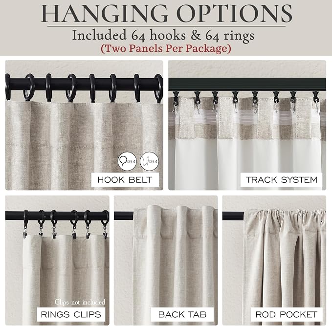 Extra Wide 100 Inch Blackout Curtains 96 Inches Long - Image 3