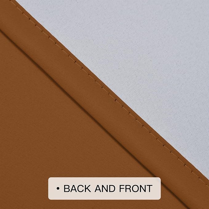COSVIYA Grommet Blackout Ombre Burnt Orange Curtains W52 x L63 Inch | Gradient - Image 4