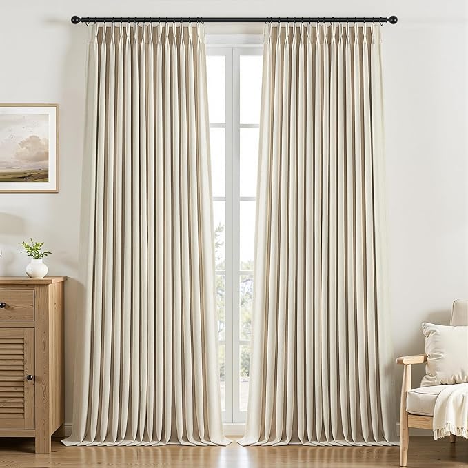 Topfinel 96 Inches Long Pinch Pleated 100% Blackout Curtains, Thermal Insulated by Topfinel