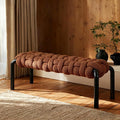 Merax 41" Teddy Fabric End of Bed Bench, Upholstered Window Seat by Merax