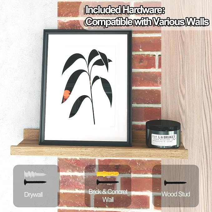 Oak Floating Shelves for Wall Decor, 14 in Shelf - Image 6