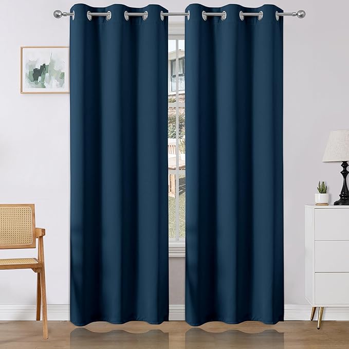 Joydeco Blackout Curtains 90 Inches Long 2 Panels Set, Thermal Insulated Long by JOYDECO