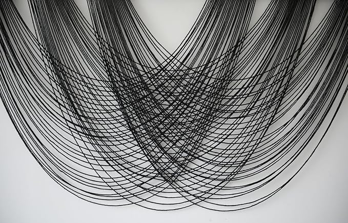 Flber Macrame Wall Hanging Black 59.00" W x 31.00" L Boho Wall Decor Large Boho - Image 7
