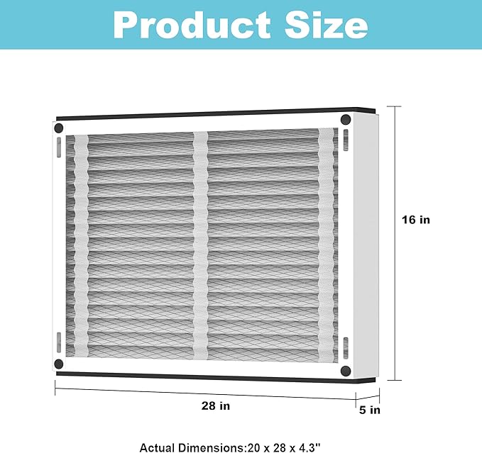 (2-Pack) 413 Replacement Filter Compatible with April-Aire Whole House Air Purifier 1410, 1610, 2410, 2416, 3410, 4400, MERV 10, 16 x 28 x 4 Air Filter Replacement