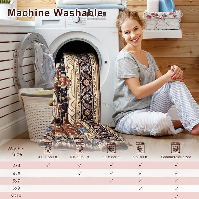 Macgace Washable Vintage Area Rug - Image 7