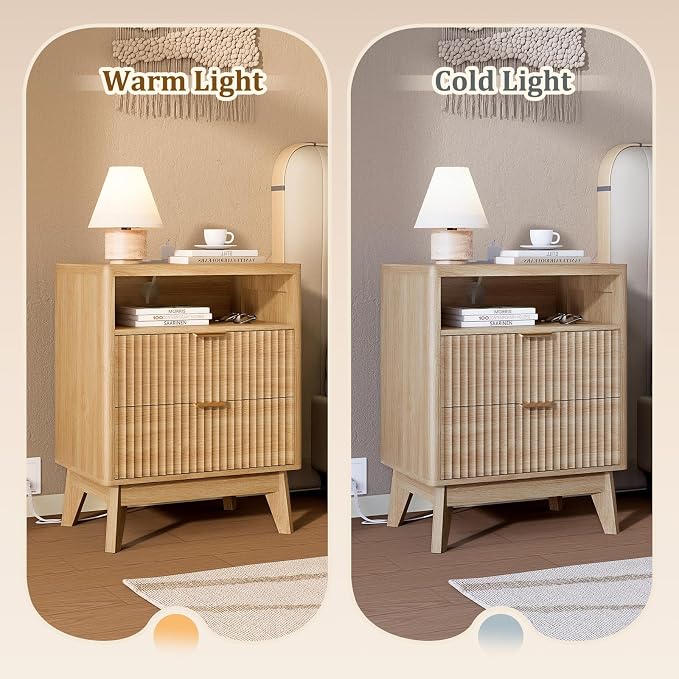 LYNCOHOME Fluted Nightstand - Image 7