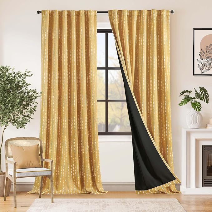 jinchan Boho Blackout Curtains 108 Inches Long Moon Phase Printed Drapes | by JINCHAN