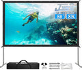 JWSIT Projector Screen and Stand, 80 inch Outdoor Movie Screen-Upgraded 3 Layers PVC 16:9 Outdoor Projector Screen,Portable Video Projection Screen with Carrying Bag for Home Theater Backyard