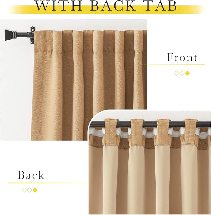 NICETOWN Thick Faux Linen Room Darkening Curtains 90 inches Long, Pinch Pleated - Image 4