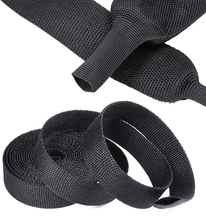 Sonoreboom 2 in 1 Heat Shrink Braided Sleeving Fabric Tubing-Ideal fit Irregular Shape Hose/Cable/Wire (1"(25mm), 14FT)