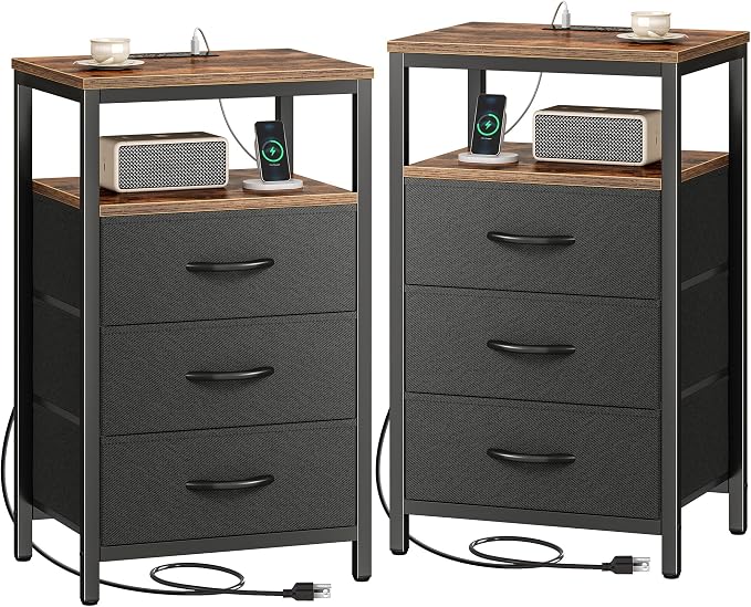 Huuger Nightstands Set of 2, Nightstand by Huuger