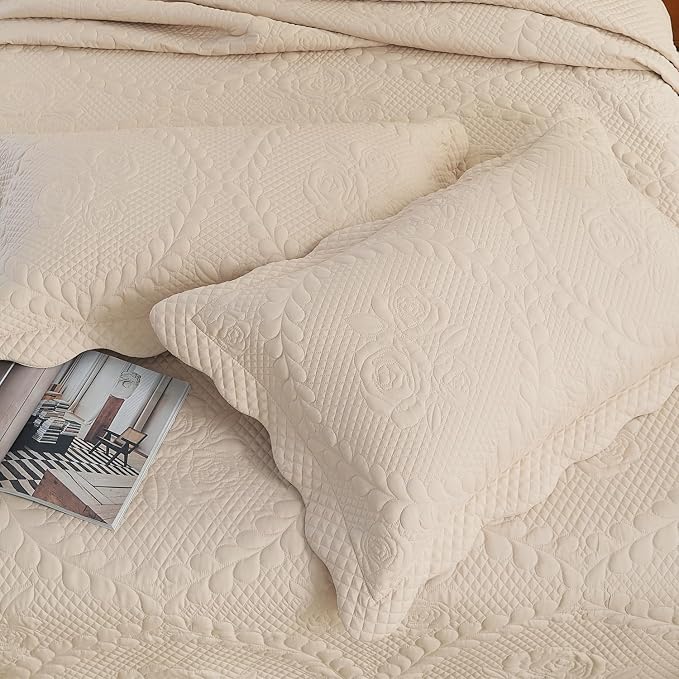 EVENHUG Oversized King Bedspreads California King Quilt Set - Image 5
