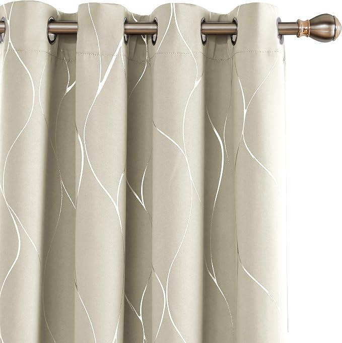 Deconovo Curtains for Living Room, Pattern Blackout Curtains 54 Inches Long | by Unknown