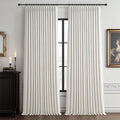 PleatedDrapes Beige White Dual Layer Blackout 102 Inch Length Curtain Panels 2 by PleatedDrapes