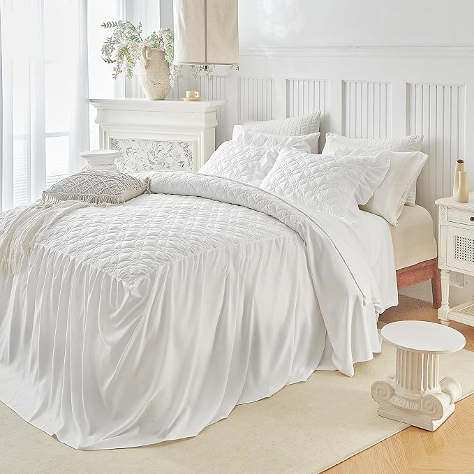 Ruffle Skirt Bedspread Set Flower Style - Image 4