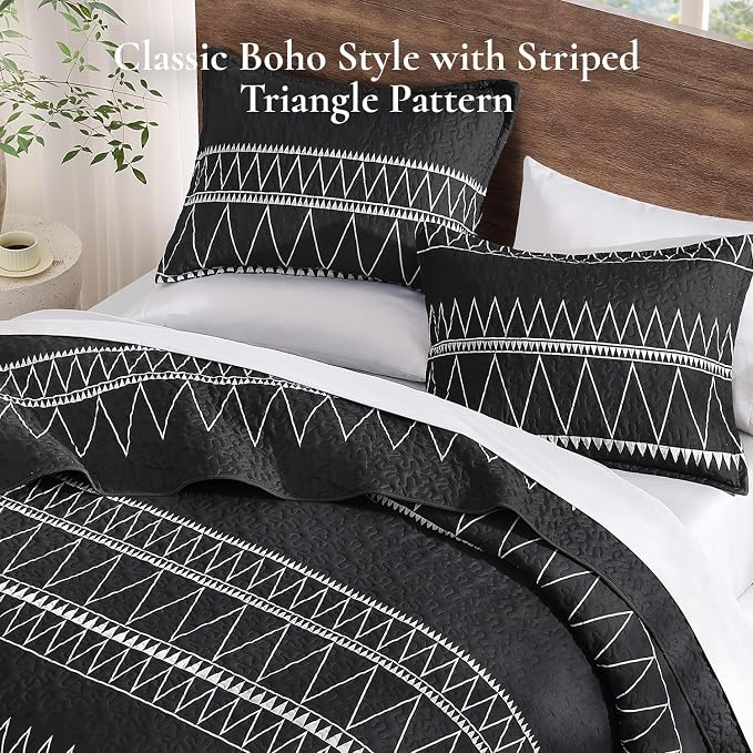 Black Oversized Super King Plus Quilt Set - Image 4