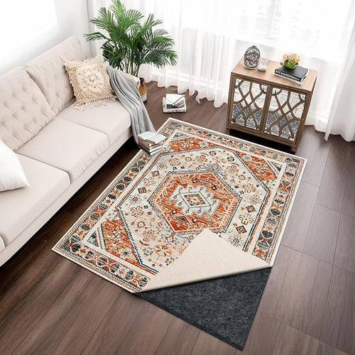 100% Waterproof Rug pad, 10x14 ft Area Rug Non-Slip Rug Pads, 1/4" Thick Carpet Pads for All Floors and finishes, Felt pad for Hardwood Floors, Keep Carpets in Place Soft and Secure