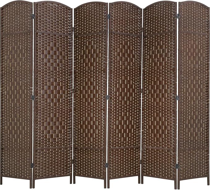 Room Divider 6 Panel Folding Privacy Divider 6 Ft Indoor Wall Divider Portable by FDW