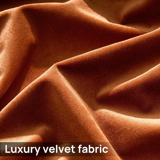 Elegant Orange Velvet Curtains 90 inch Length - Image 6