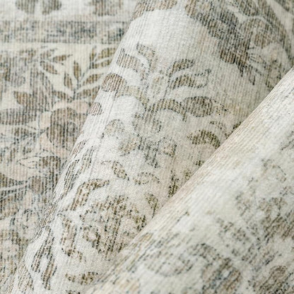 2x3 Area Rug Beige Washable Entryway Door Mat Indoor Vintage Medallion Floral Carpet Kitchen Bathroom Distressed Entrance Retro Small Non Slip Accent Throw Bedroom Office Dining Living Room