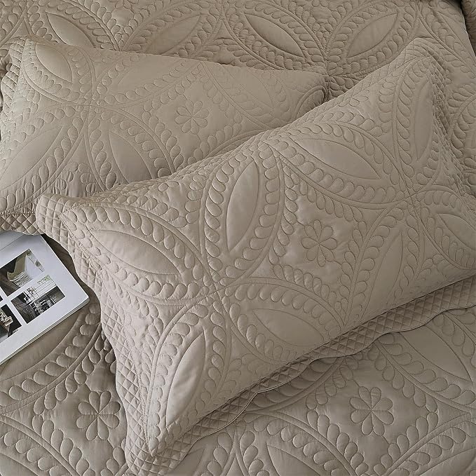 Cmfshape Oversize King Bedspread 128"x120", 3 Piece California King Quilt - Image 8
