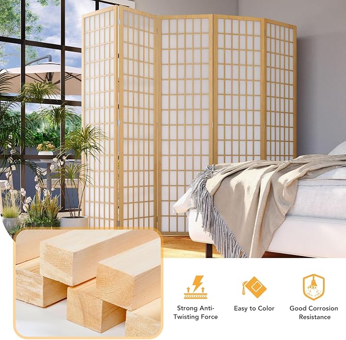 Room Divider Scree 8 Panel, 6Ft Folding Privacy Screen - Image 3