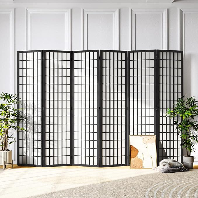 Room Divider 6 Panel, 6ft Folding Privacy Screen by Jostyle