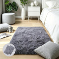 KICHOWUA Grey Fluffy Shag Rug 2x3, living room, kids room, boys and girls by KICHOWUA