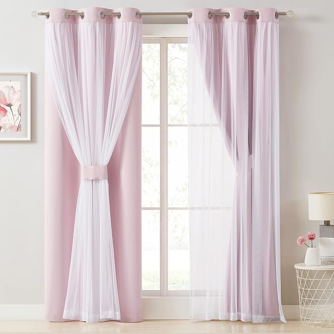 Bujasso Pink Blackout Curtains - Image 6
